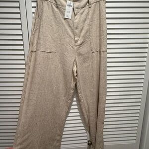 NWT Abercrombie & Fitch Wide Leg Linen Pants - L